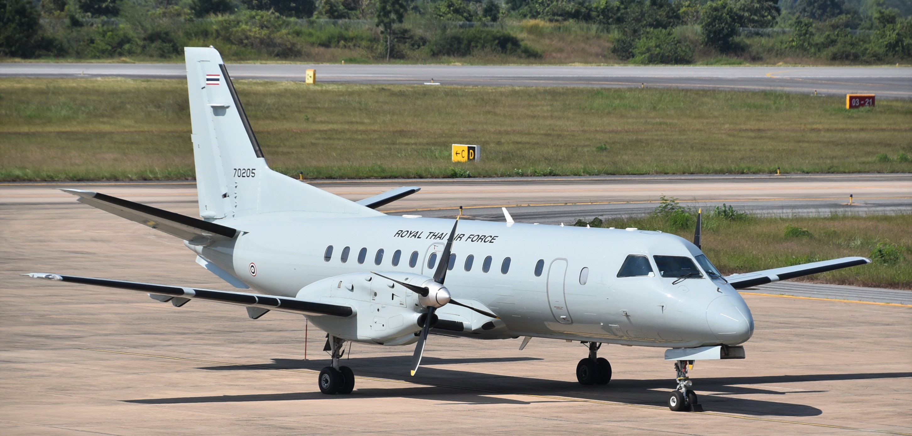 SAAB 340B 70205 on the ground, real aircraft reference photo